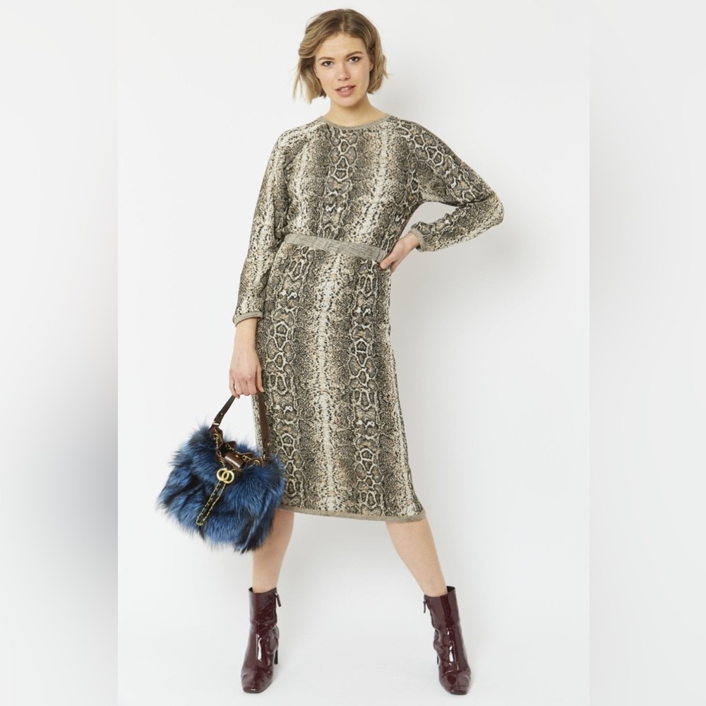 🦋 Bloggers Favorite 🦋
NWT Zara Printed Jacquard Snake Print Knit Dress Size M